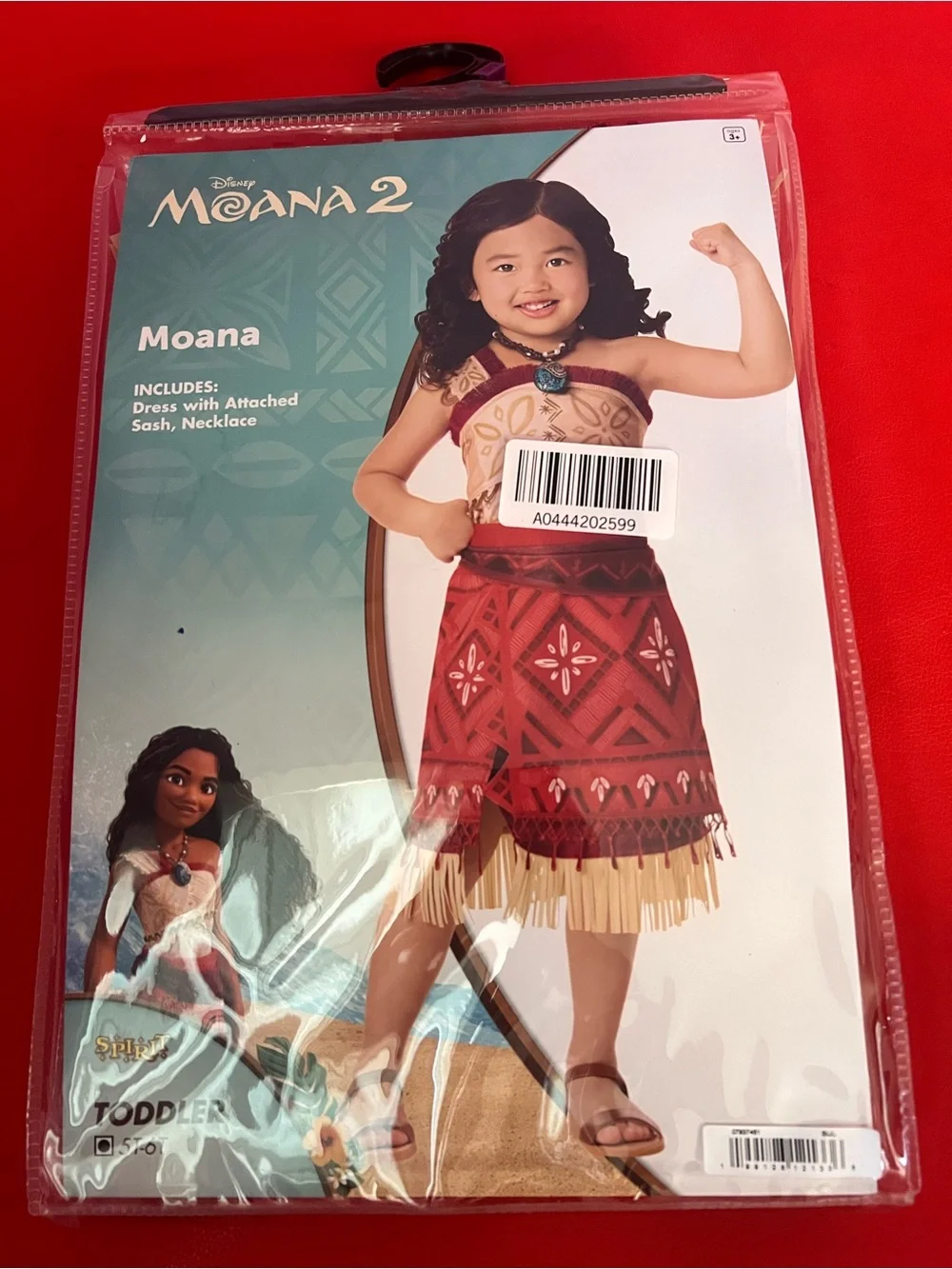 Disney Moana 2 Toddler Girls Red Moana Costume NWT